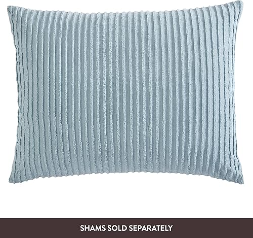 Miniatura 4 de Beatrice Home Fashions Colcha de chenilla Channel, King, color azul