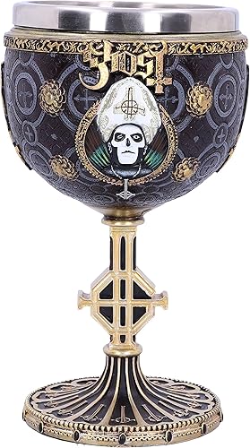 Miniatura 3 de Nemesis Now Ghost Papa Emeritus III Copa de oro, resina pintada a mano, inserto de acero inoxidable, mercancía coleccionable con licencia oficial