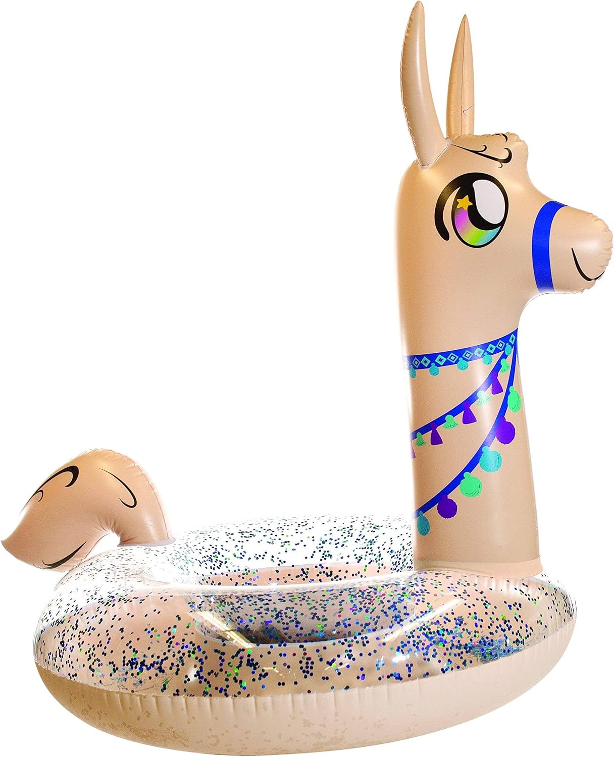 Poolcandy Jumbo 48" Llama Pool Tube, Stylish, Ultra Durable, Easy-Inflate PVC Pool Tube, Great for Pool, Beach, Lake, River, Perfect for Kids and Adults