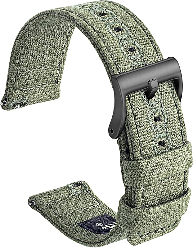 Canvas Quick Release Watch Band,Cotton Fabric Watch Straps 18mm 19mm 20mm 21mm 22mm 24mm for Men and Women