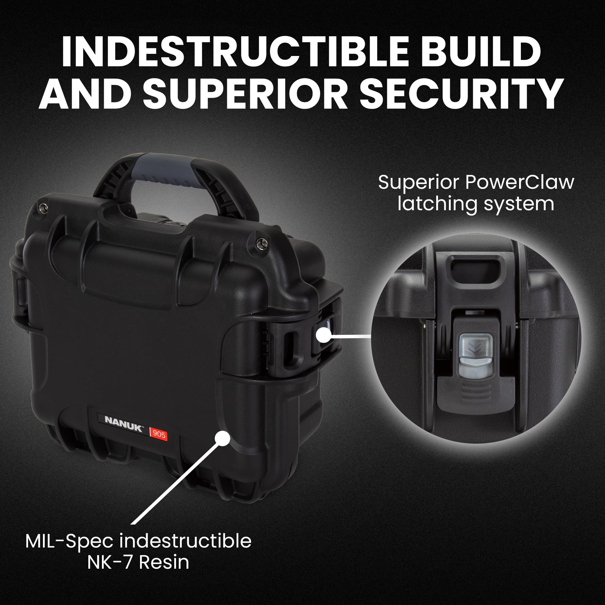 NANUK 905 Valise de Protection étanche pour Appareil Photo Drone 31,75 x 25,65 x 15,24 cm Noir