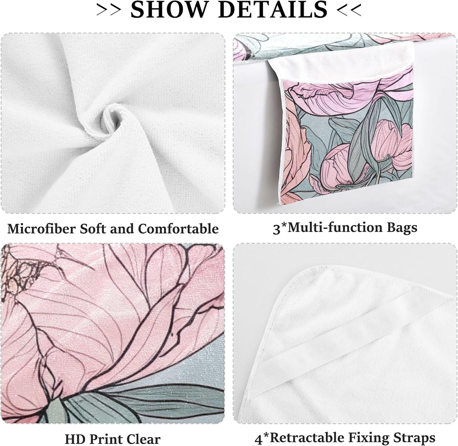 Pink Peony Floral Image Vibrant Chaise Lounge Cover Chair Towel Beach Pool Lounge Chair Covers Coast Sun Lounger 85" x 30"