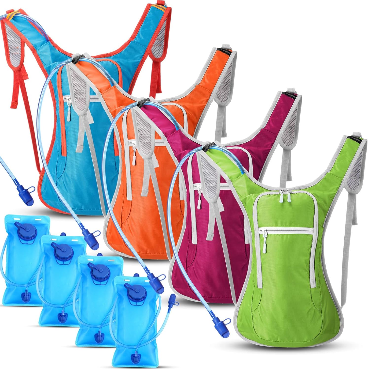 Chunful 4-Pack Hydration Backpack with 2L Bladder for Hiking & Biking