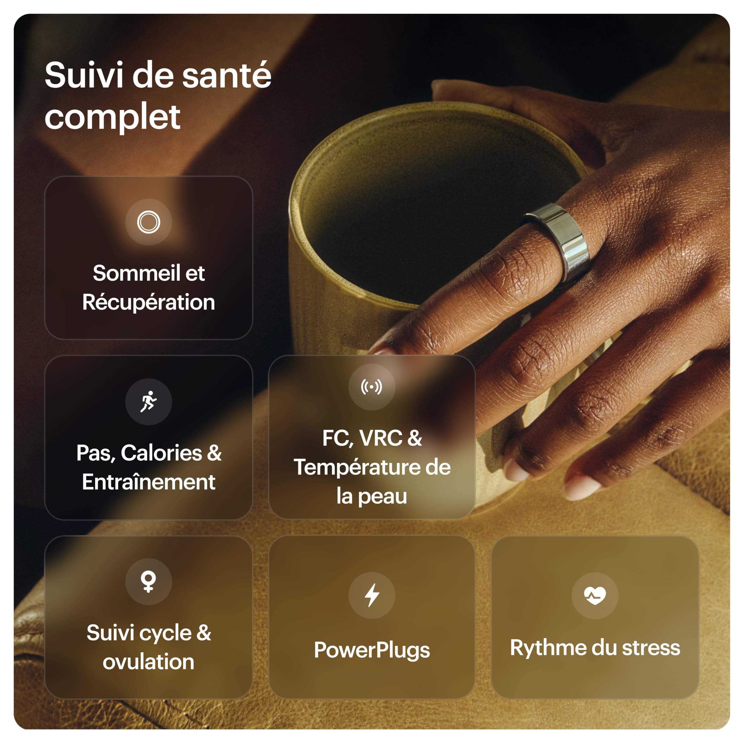 ULTRAHUMAN Ring AIR – Bague connectée de Suivi de santé, Choisissez d’Abord Votre Taille grâce au kit de Mesure ; Suivi du Sommeil ; Bague Intelligente pour Hommes et Femmes (Argent Spatial, 14)