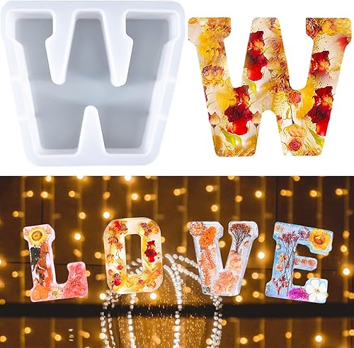 Molde de letras grandes de 7 pulgadas para resina, 26 letras mayúsculas del alfabeto, molde de alfabeto grande de la A a la Z para hacer velas de