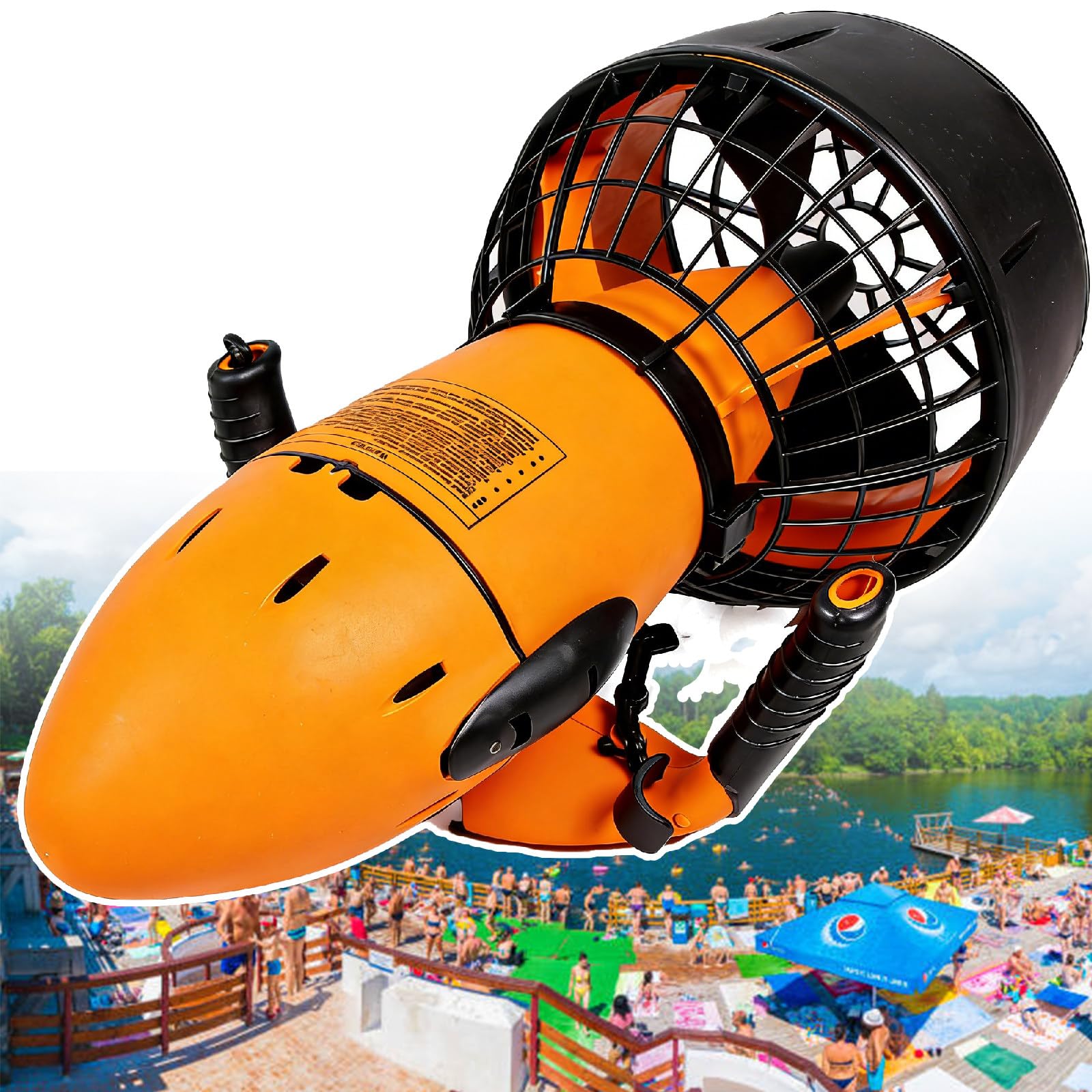 Sushangmao Dual Speed Dive Propulsion/Submersible Device, 500W Underwater Sea Scooter, High-Performance Water Propeller with 3.7mph Speed, 40-70 Mins Runtime, 30M/100ft Deep Dive 300w