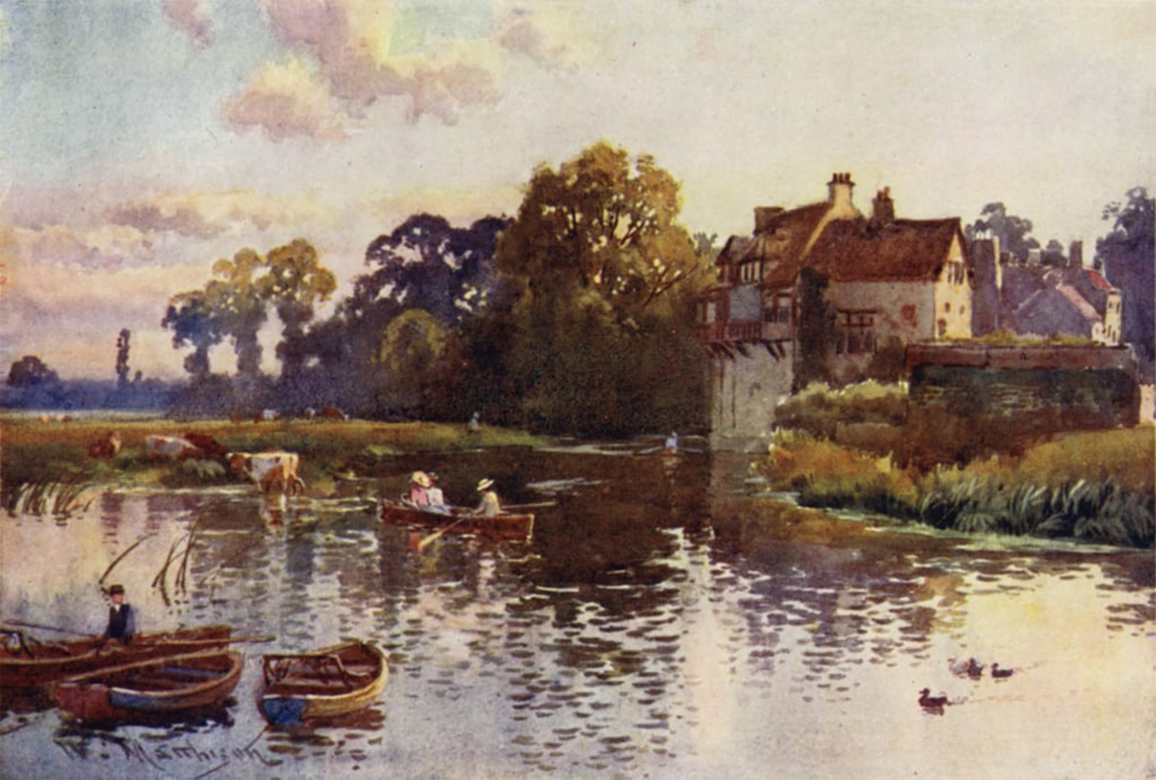 POSTERIIk Famous Modern Artwork Art Mural the Granary on the Cam by William Matthison Oil Paintings Pictures for Home Decor 60x90cm