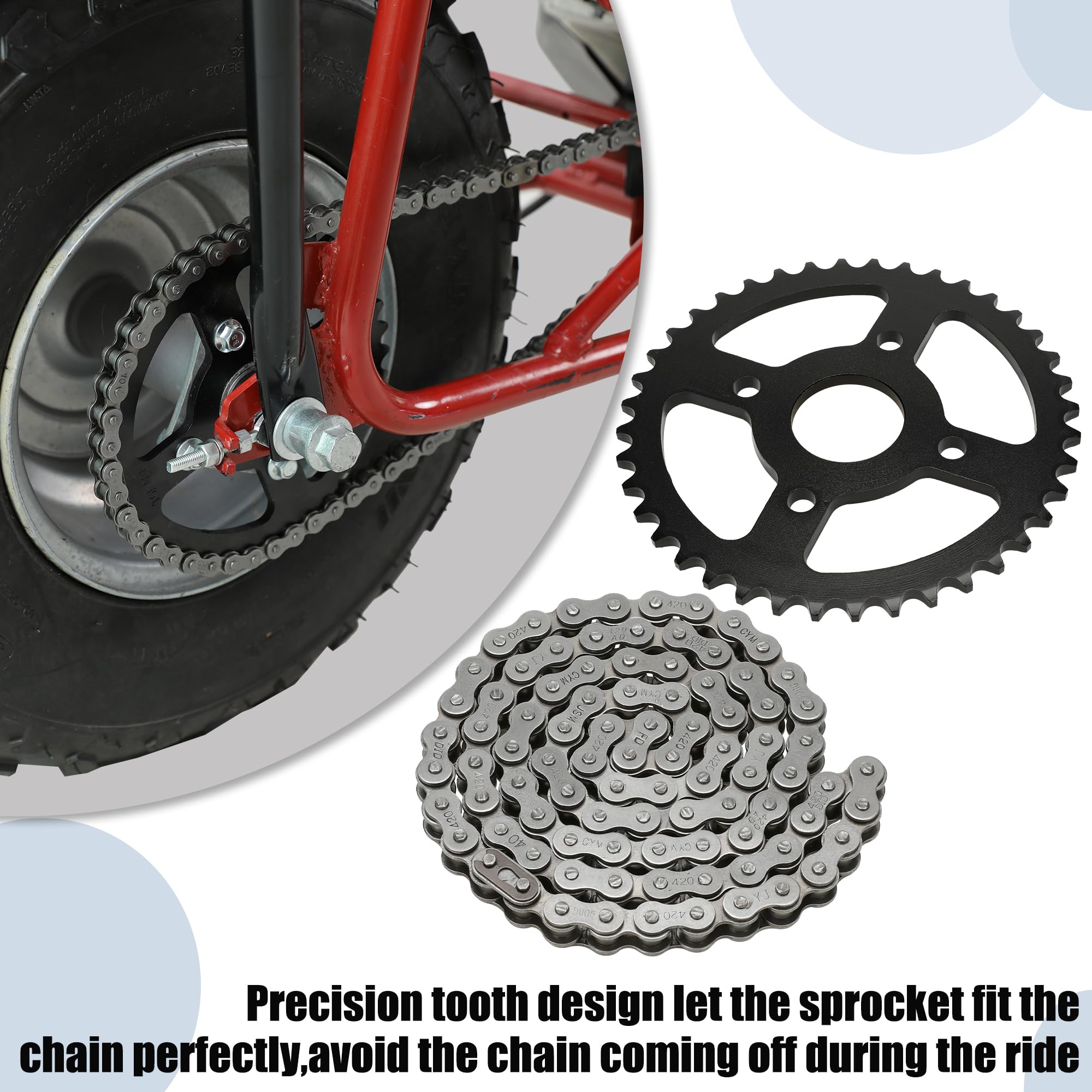 Chain And Sprocket Kit 40-Tooth Sprocket 420 Chain Kit