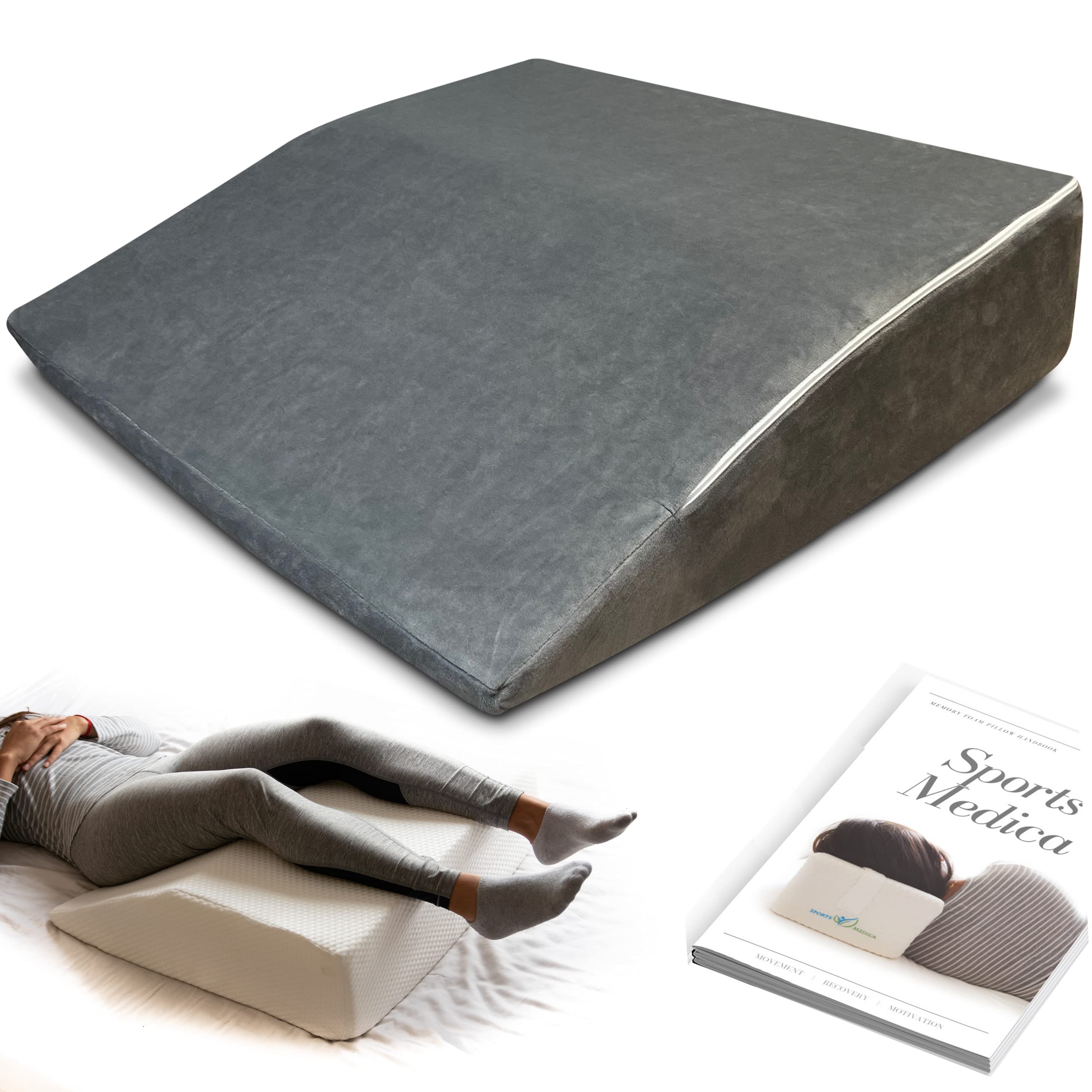 Buy Bed Wedge Pillow for Legs Memory Foam Triangle Ramp Designed to