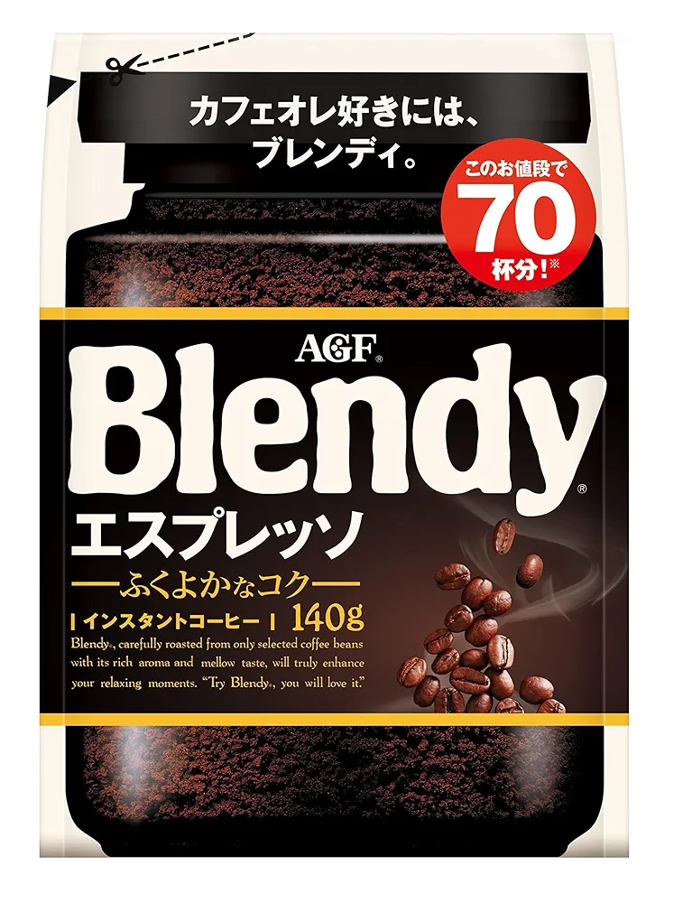 Blendy ブレンディ 毎日の腸活コーヒー　インスタントコーヒー　ビフィズス菌 Amazon.co.jp: AGF ブレンディ エスプレッソ袋 140g