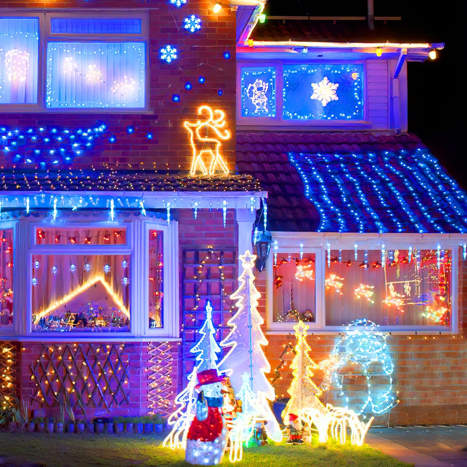 LED Lichterschlauch Außen, 20 Meter LED Lichterkette mit 480 Blau LEDs, Wasserfester Lichtschlauch für Garten, Terrasse und Wohnzimmer, inkl. Timer für Automatische Steuerung