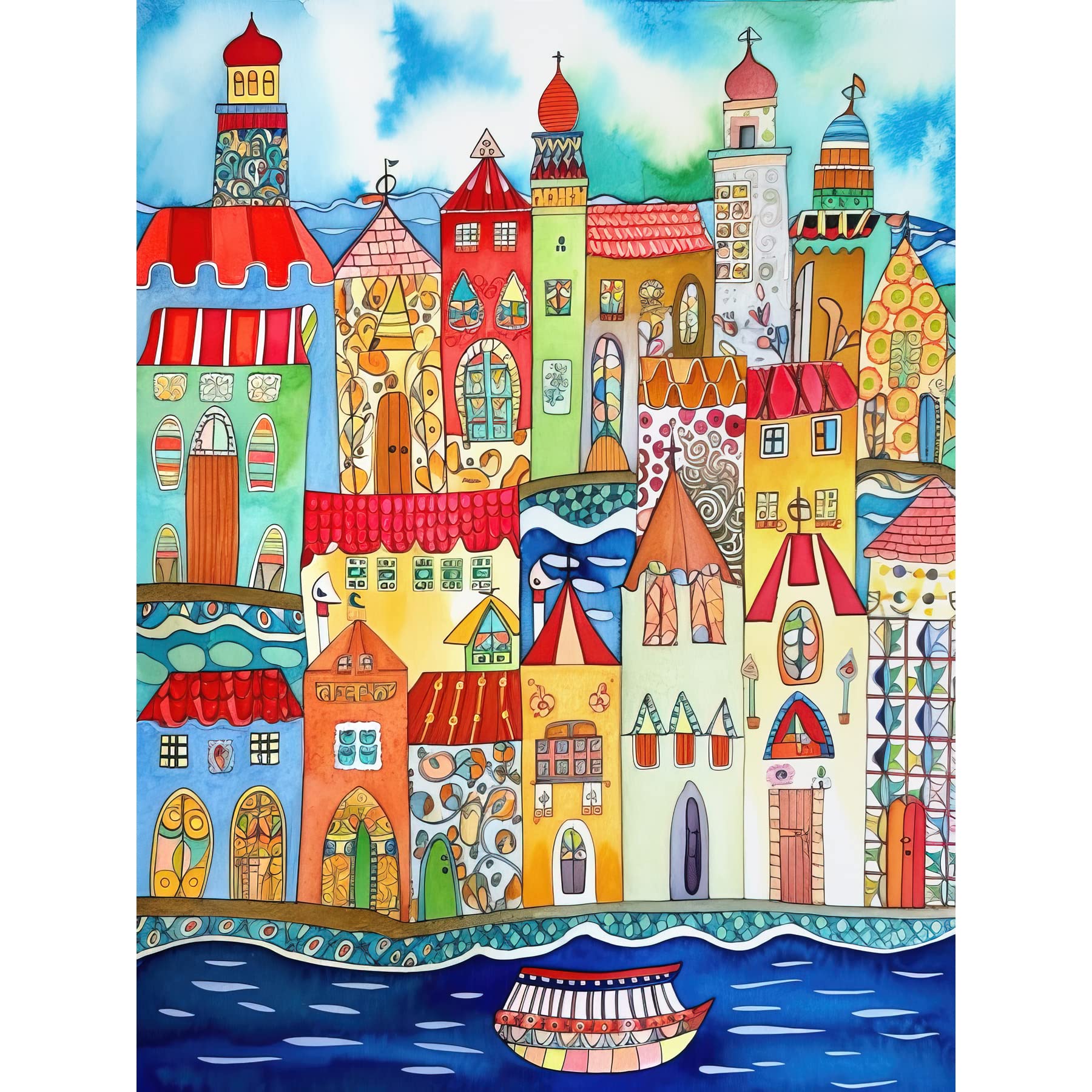 Artery8 Tangier Morocco Folk Art Large Wall Art Poster Print Thick Paper 18X24 Inch