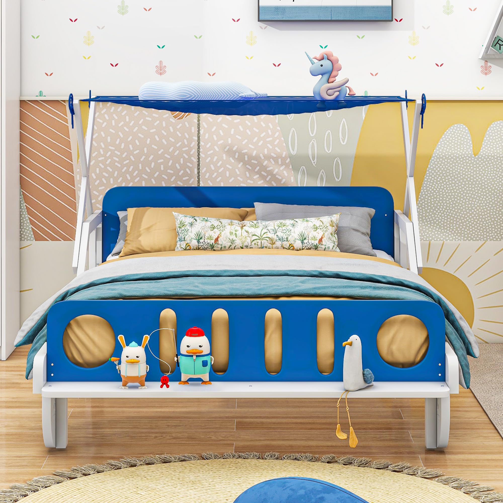 Amazon｜遊び心のあるデザインのツインサイズ車用ベッド、天井クロス