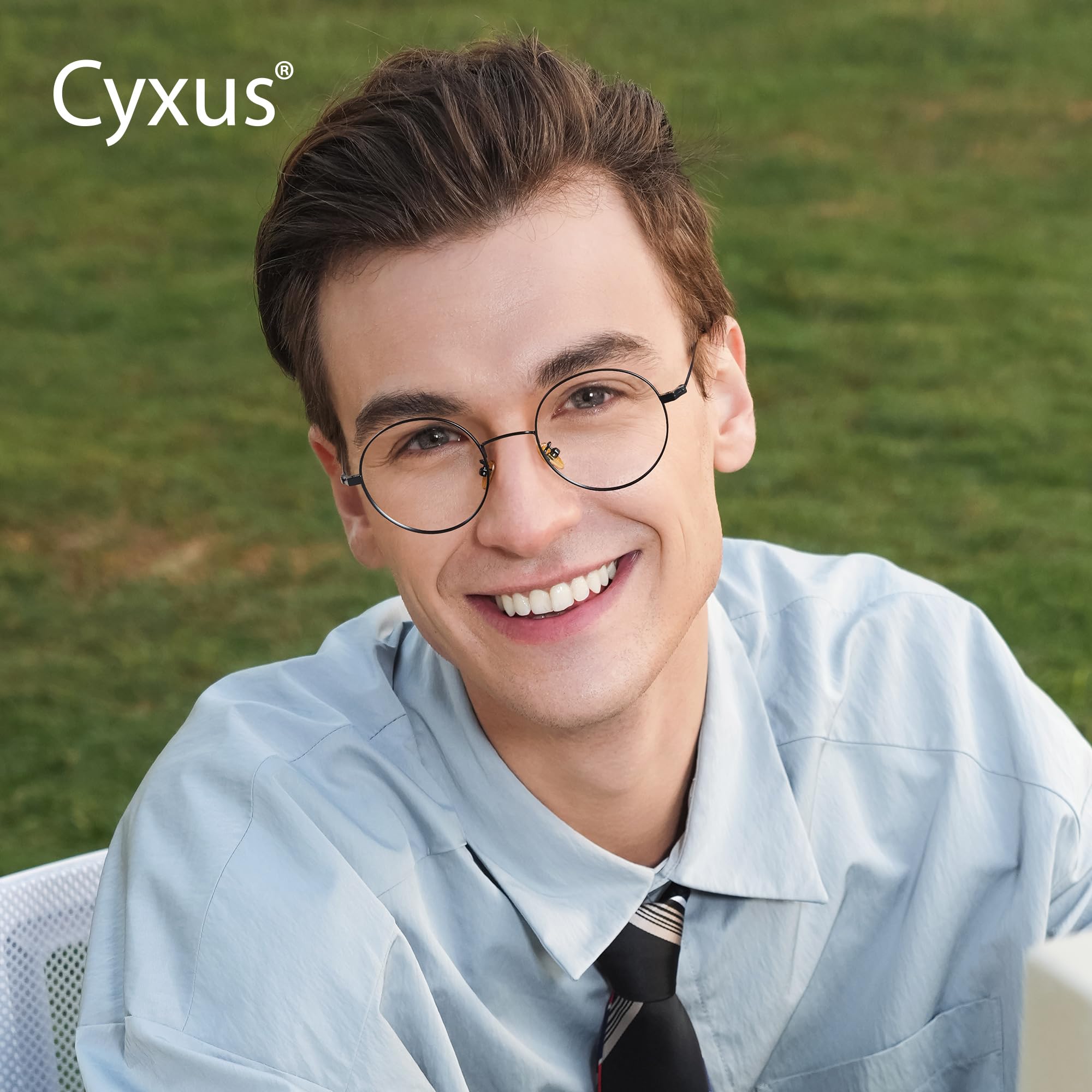 Cyxus Gafas luz azul-Antideslumbrantes-Antifatiga-Metal-Adecuado para pantallas, juegos, tvs, teléfonos móviles-8090T02