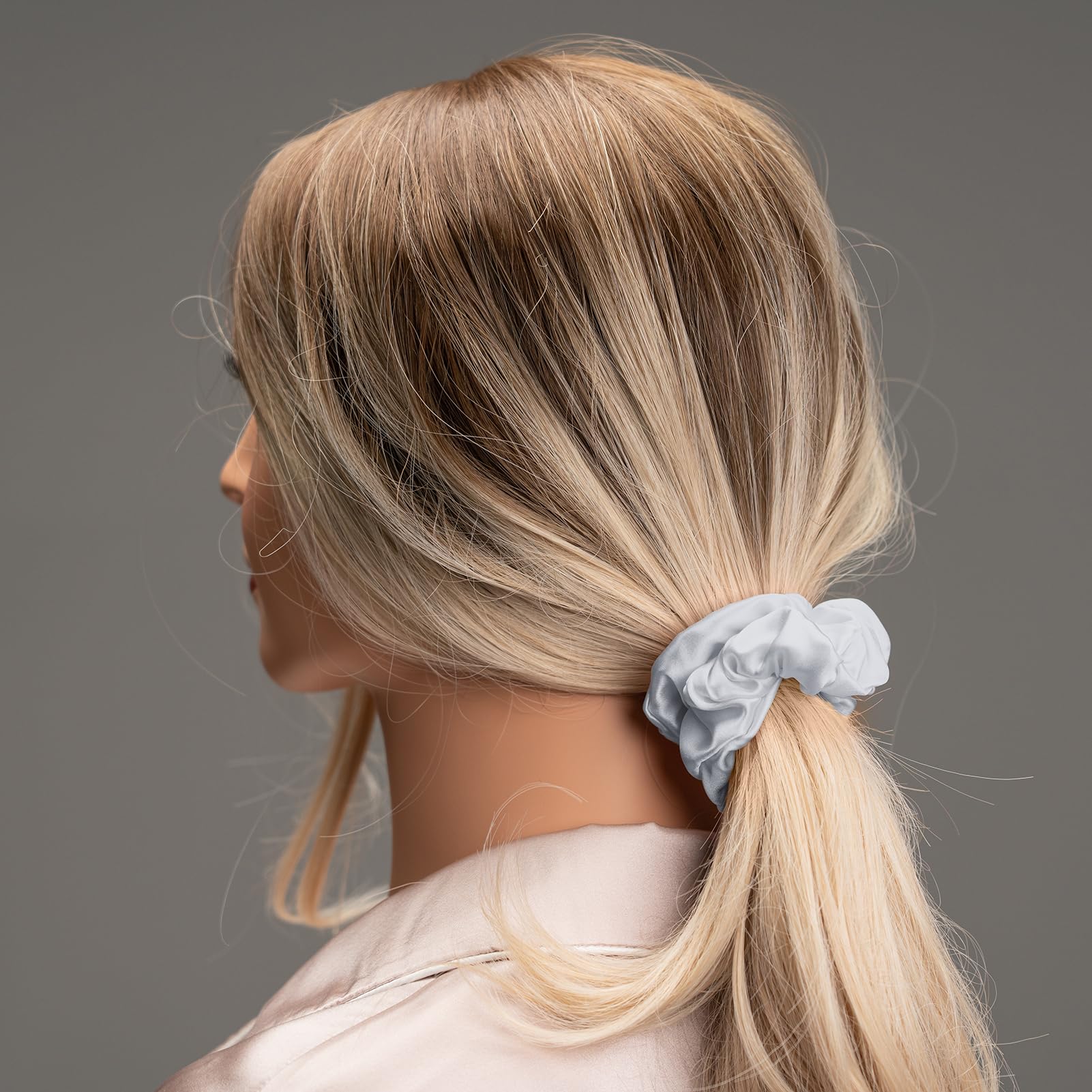 Coleteros de seda para el cabello, 100 % seda de morera