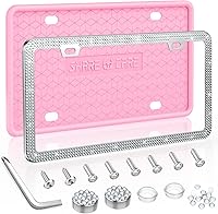 Vista 21 de Paquete de 2 marcos de silicona para matrícula, cubierta delantera y trasera, soporte para placa de matrícula a prueba de óxido, a prueba