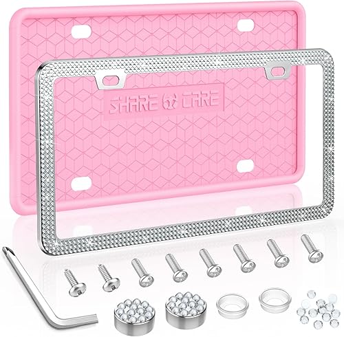 Vista 20 de Paquete de 2 marcos de silicona para matrícula, cubierta delantera y trasera, soporte para placa de matrícula a prueba de óxido, a prueba de Rojo