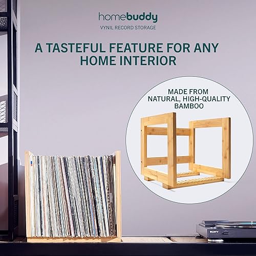 Miniatura 3 de HomeBuddy Almacenamiento de discos de vinilo, soporte para discos de vinilo para álbumes, cajas de discos para cajas de vinilo de 75 LPs, cajas de