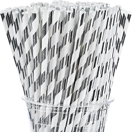 ALINK Silver Paper Straws