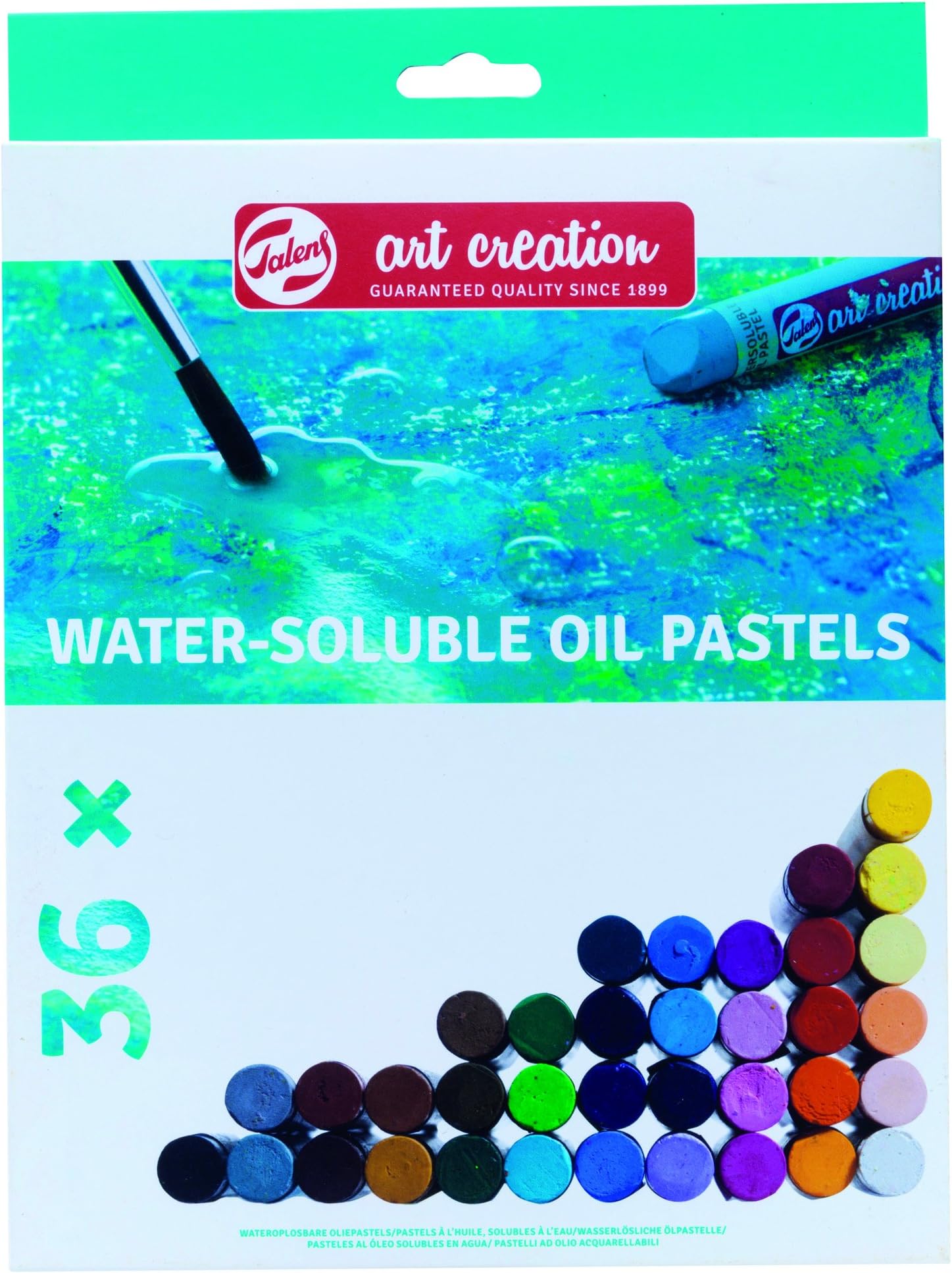 Talens Art Creation Water-Soluble Oil Pastels Set with 36 Colors | Water-Mixable Crayons