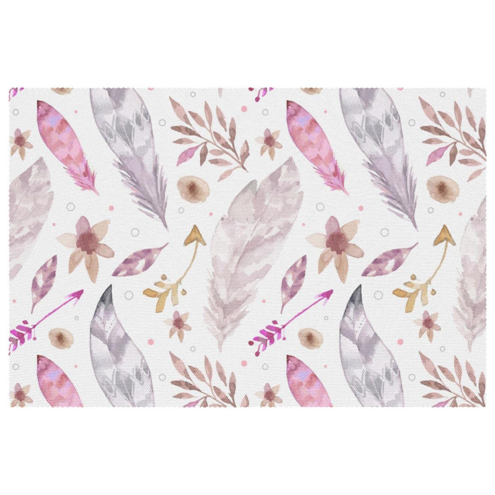 Set de table bohème en plumes (lot de 6) anti-brûlure pour le quotidien et invités