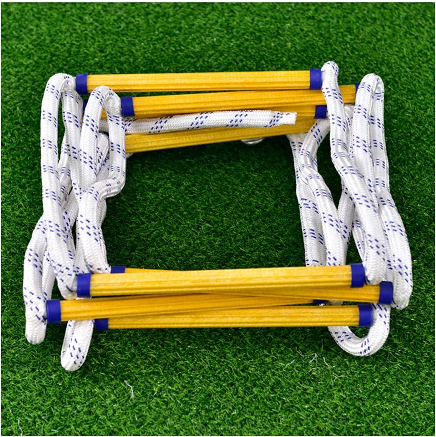 Fire Escape Rope Ladder Emergency Heavy Rapid Deployment Balcony Window With 2 Hooks(18M(59FT))
