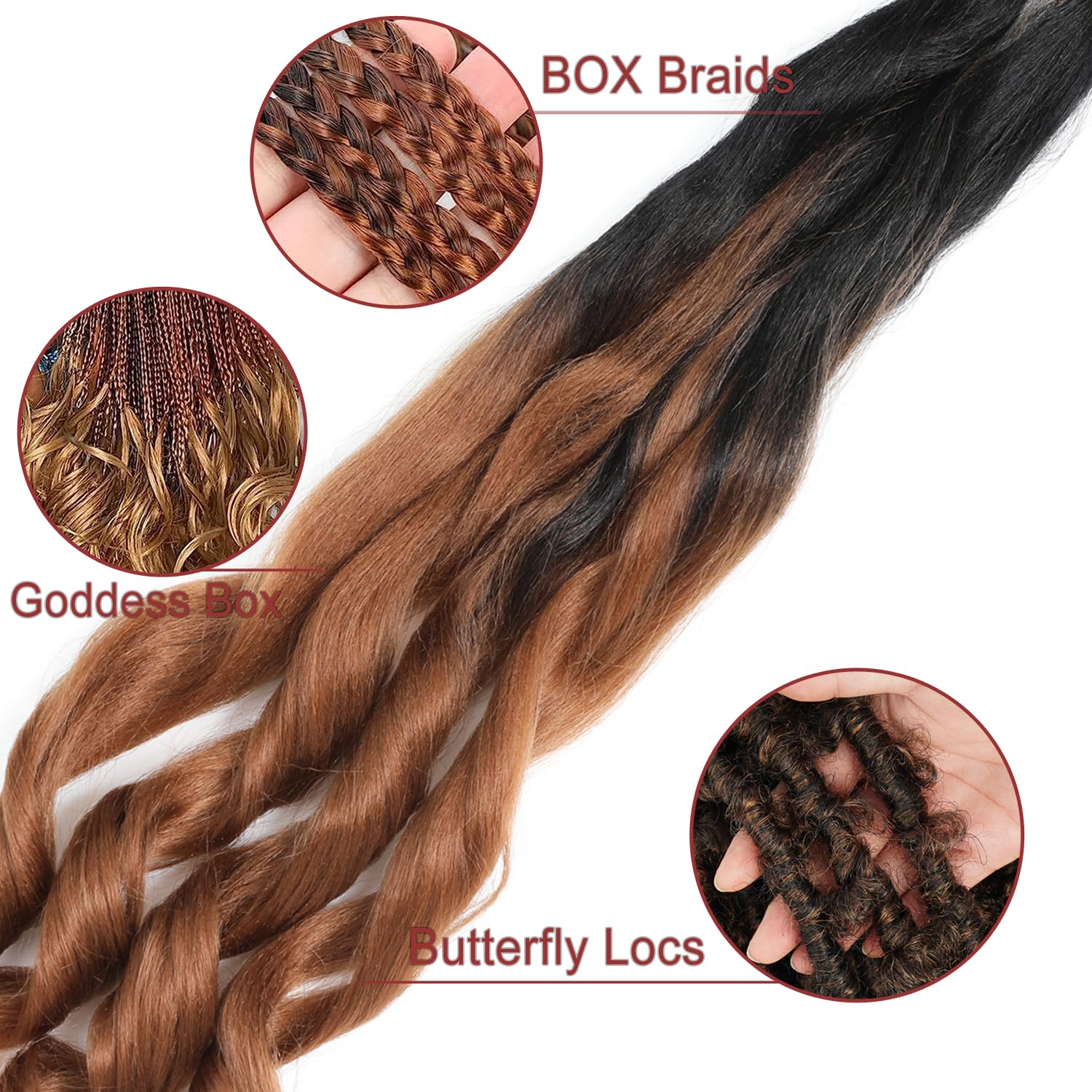8 Packs Curly Braiding Hair 14 Inch Pre Stretched Curly Braiding Hair Crochet Braiding Hair T30# 14 Inch, 14 Inch (Pack of 8) - Image 3