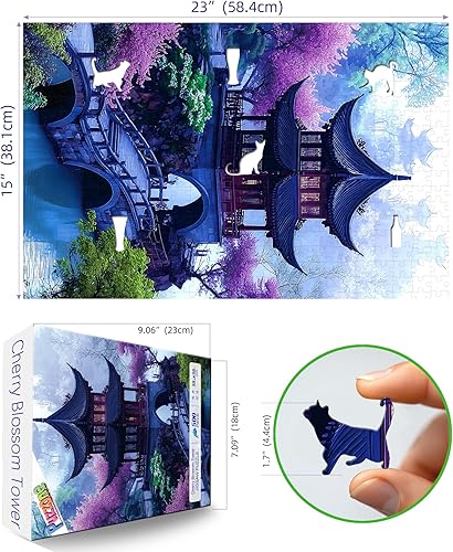 Miniatura 2 de Rompecabezas de tren vintage de 1000 piezas para adultos, libro de fantasía, estación de tren, lámpara nocturna, escena caprichosa, rompecabezas