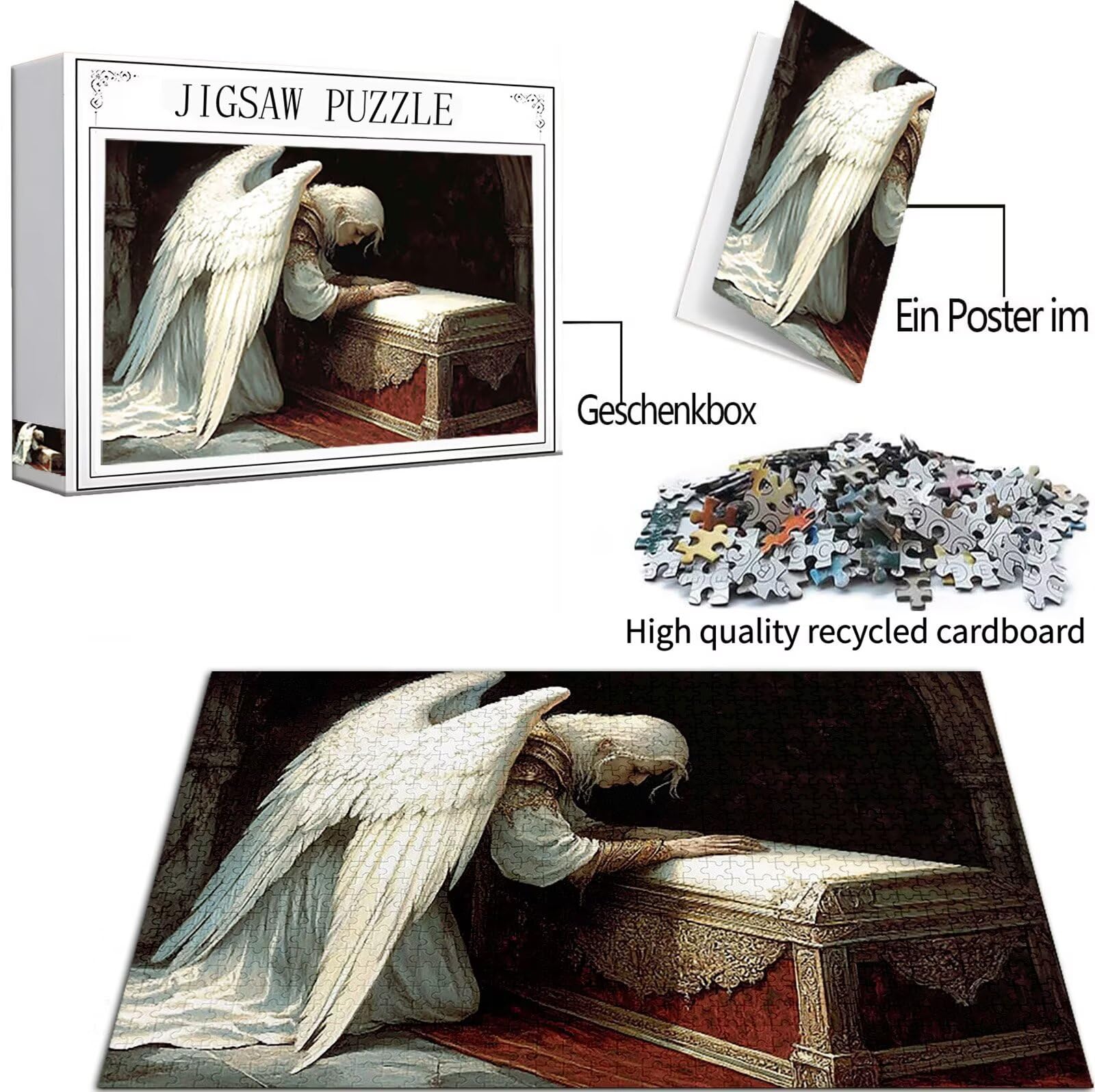 Model459 puzzle ze skrzydłami, 1500 części, dla dorosłych, kolorowe puzzle 5D HD dla dzieci od 14 lat, z pudełkiem na prezent, do dekoracji pokoju, salonu, prezent dla kobiet