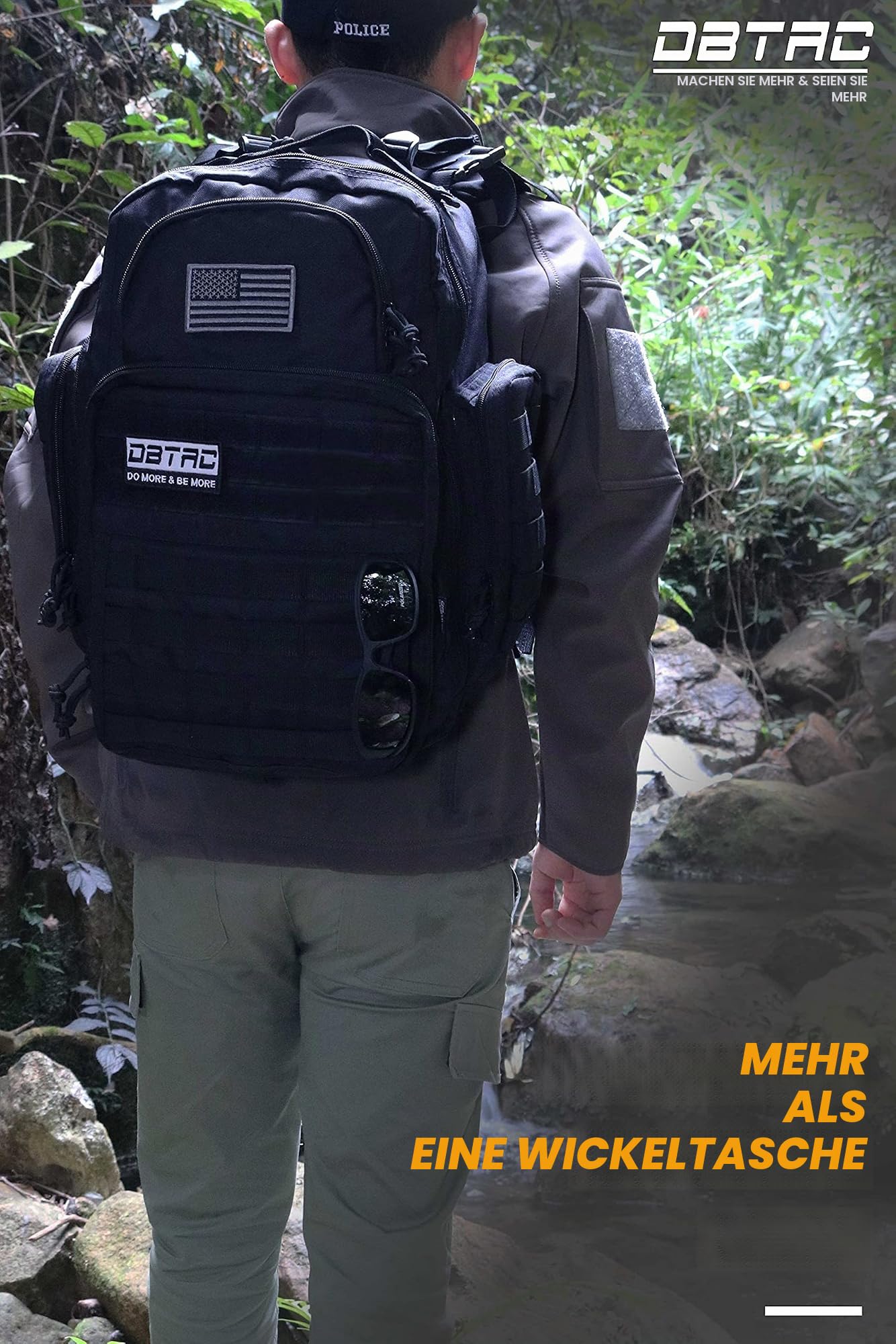 DBTAC Wickeltasche Rucksack für Papa, große Baby-Wickeltasche für Männer mit Wickelunterlage, isoliert + abwischbare Taschen, Kinderwagengurte, schwarz