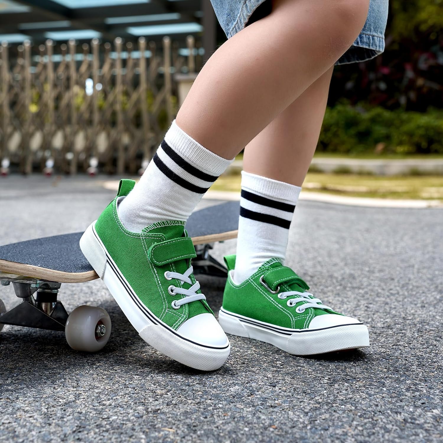 Zoroadke Toddler Boys and Girls Sneakers Low Top Adjustable Strap Canvas Shoes for Kids - Image 7