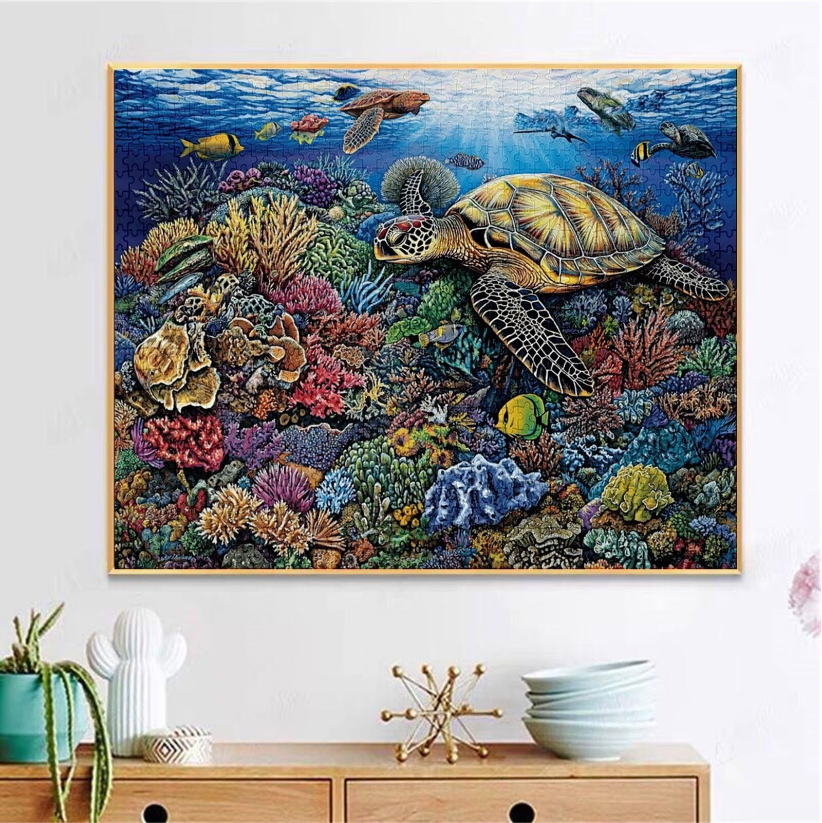 Puzzle 2000 sztuk żółw morski dla dorosłych łamigłówki, wymagające puzzle, gry logiczne dla całej rodziny, napis na plecach, dekoracje do domu prezenty zwierzęce H-3920