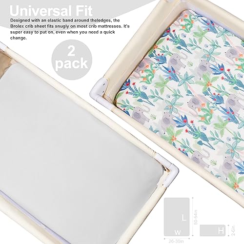 Miniatura 40 de TILLYOU Paquete de 2 sábanas bajeras para cuna, sábana bajera de microfibra de punto jersey suave para bebé, sábana portátil de mini paquete y Gris