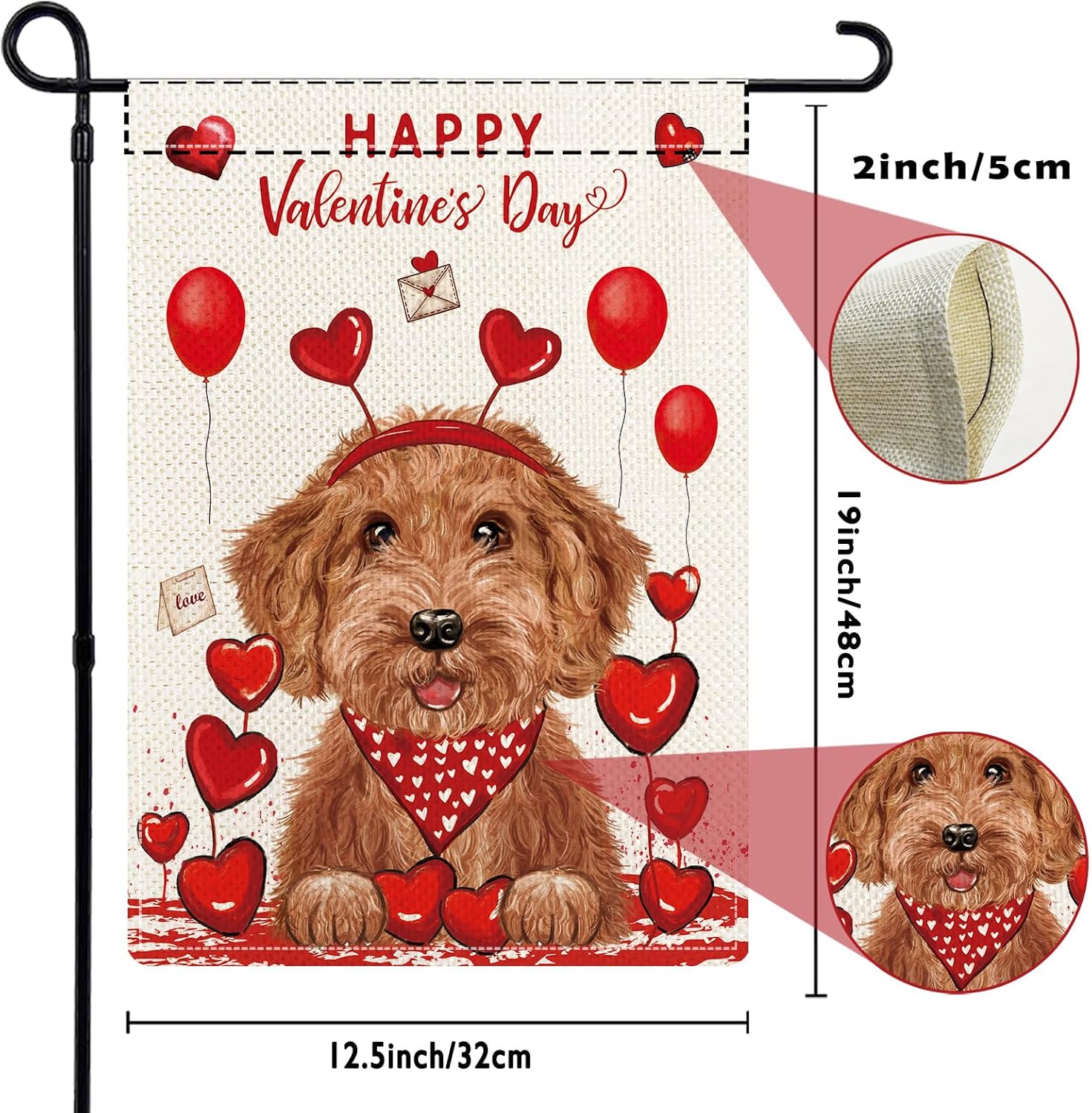 Golden Doodle Garden Flags for Outside Set of 12, Dog Welcome Seasonal Garden Flags 12x18 Double Sided for All Seasons and Holidays, Spring Yard Lawn Flag for Outdoor Decor, Goldendoodle Gifts - Image 3
