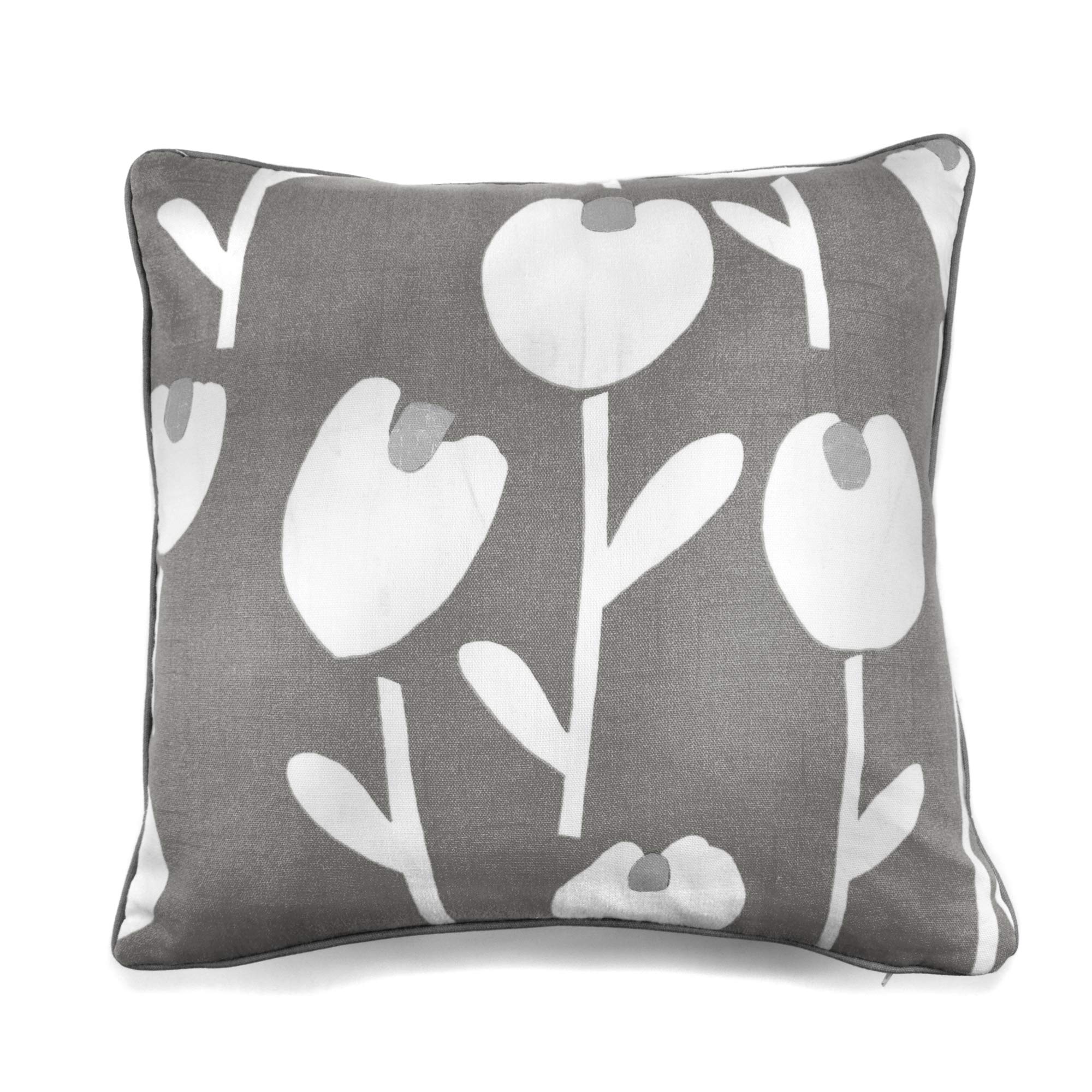Fusion - Alabar - 100% Cotton Filled Cushion - 43x43cm (17x17") in Grey