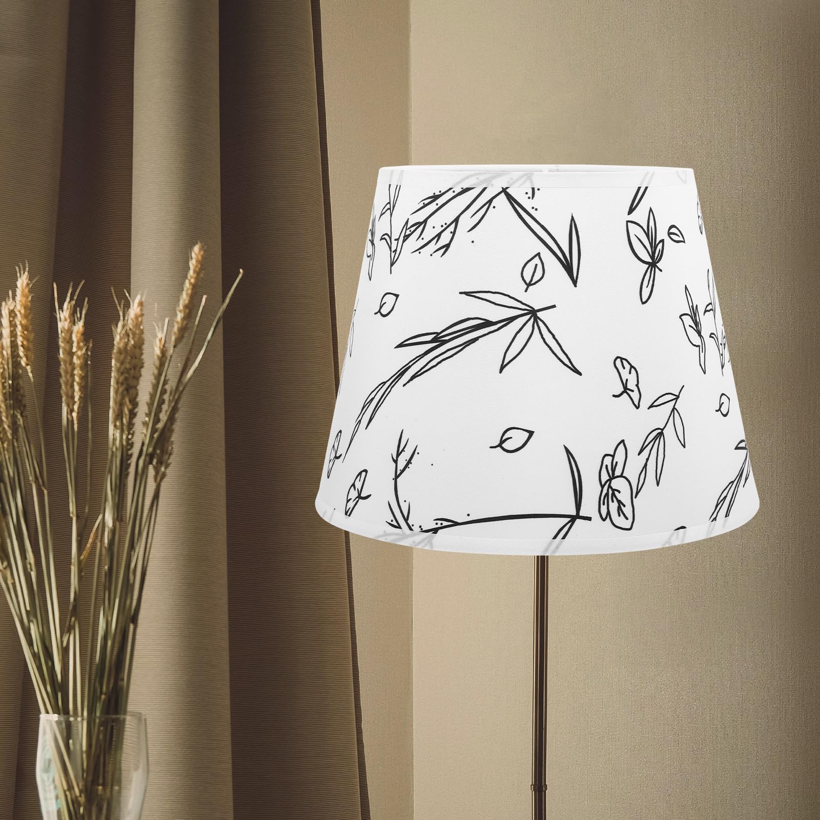 Artibetter Paralume a Tamburo in Tessuto Con Motivo Floreale Coprilampada Per Lampada Da Terra Parete E27 E14 Facile Da Installare E Sostituire Per Illuminazione Interna