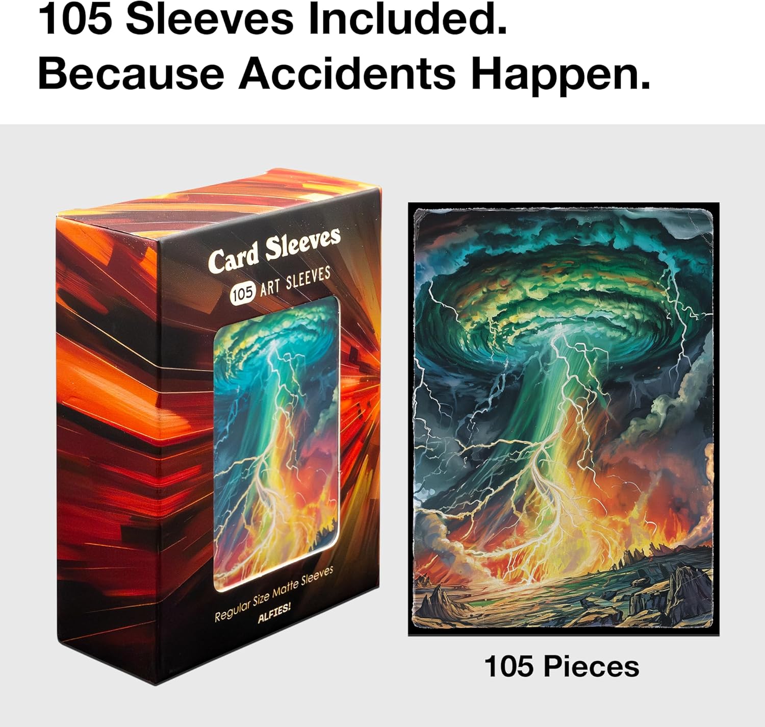 MTG Card Sleeves 105CT | Old School Style | The Storm | Matte Finish + Clear Front | 66x92mm - Standard Magic Size