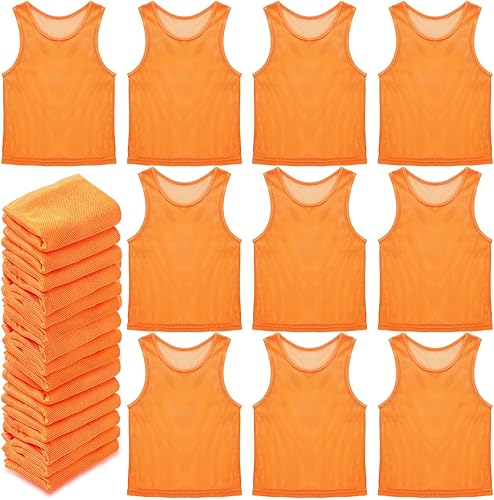 Miniatura 9 de Sintege 24 piezas de malla de nailon Scrimmage Team Practice Chalecos Pinnies Jerseys para niños Jóvenes Deportes Baloncesto Fútbol Fútbol