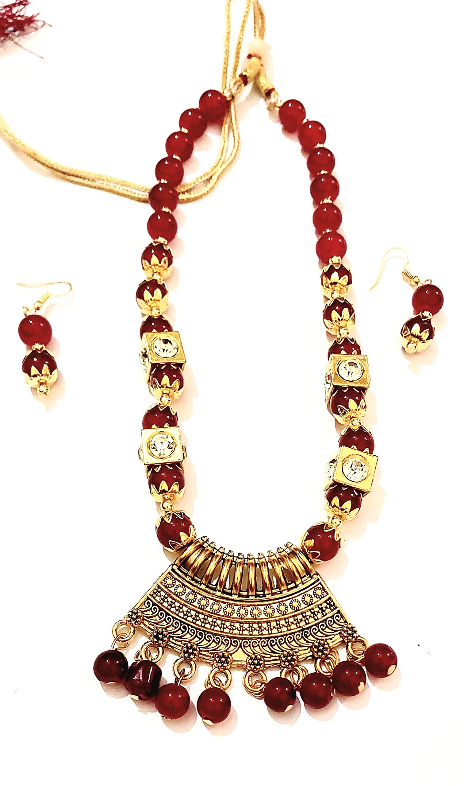 Darsh Collection Bella Jewellery Set for Women Tibetan Pendant Necklace with Earrings for Tribal Necklace Jewellery Beads Necklace (B0BYRV84NM) Amazon Price History, Amazon Price Tracker