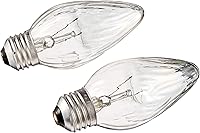 Vista 2 de GE LIGHTING 75338 Bombilla decorativa con forma de llama de base media, 25W/120V, acabado blanco, incandescente, paquete de 2