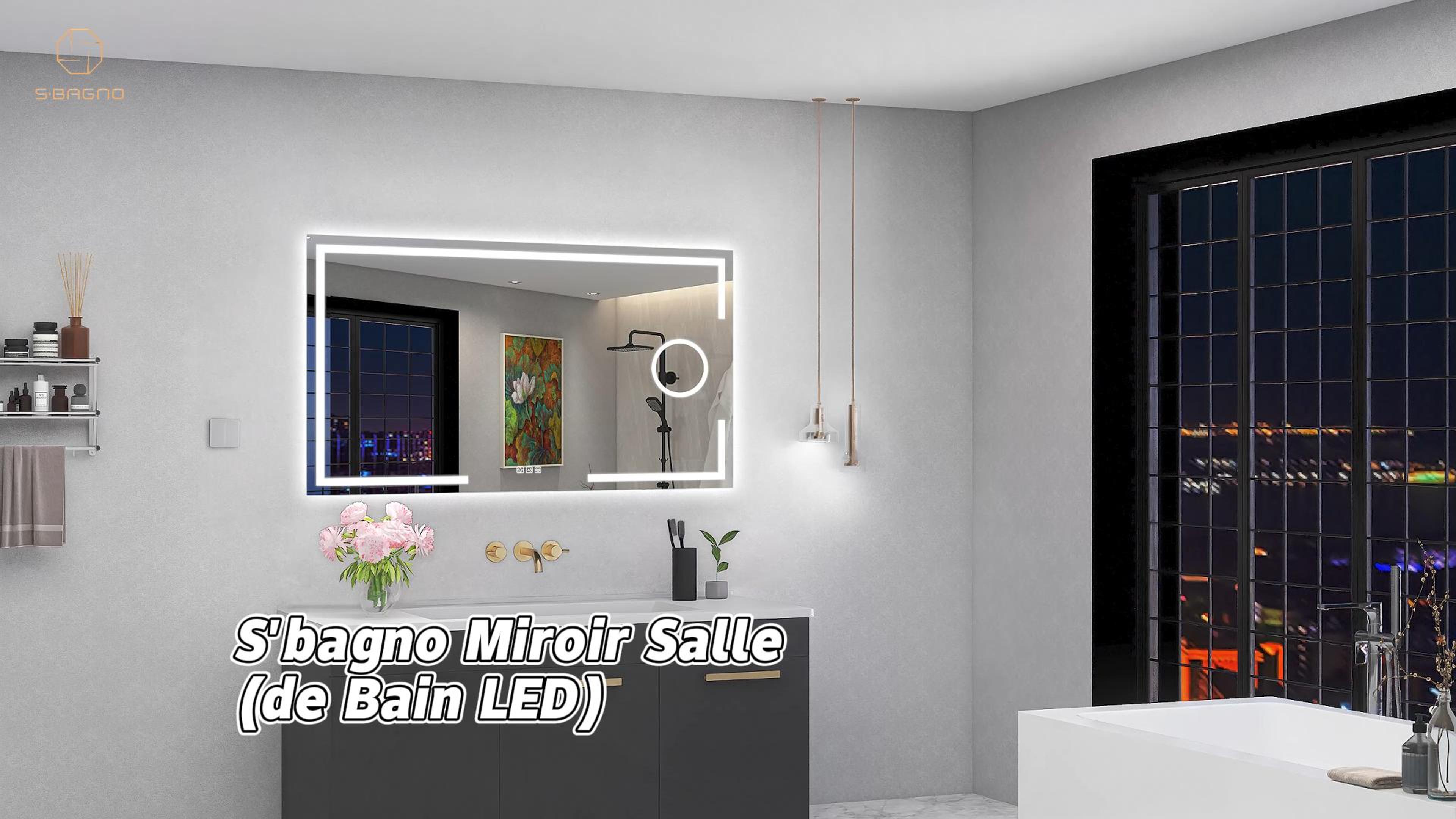 BELLOBATH – Miroir LED Salle De Bain Avec Antibuée, Lumière