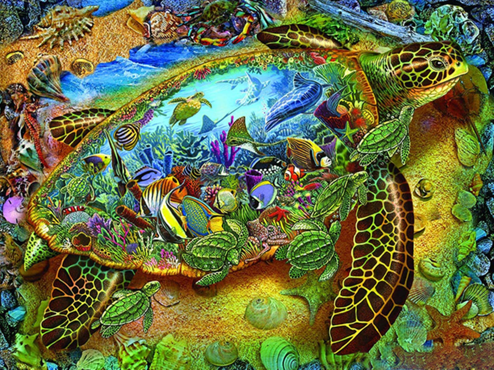 Puzzles 1500 Stück für Erwachsene Große Schildkröte Holzpuzzle GroßEs Puzzle FüR Erwachsene Dekoration Puzzle Fertige Größe 87×57cm