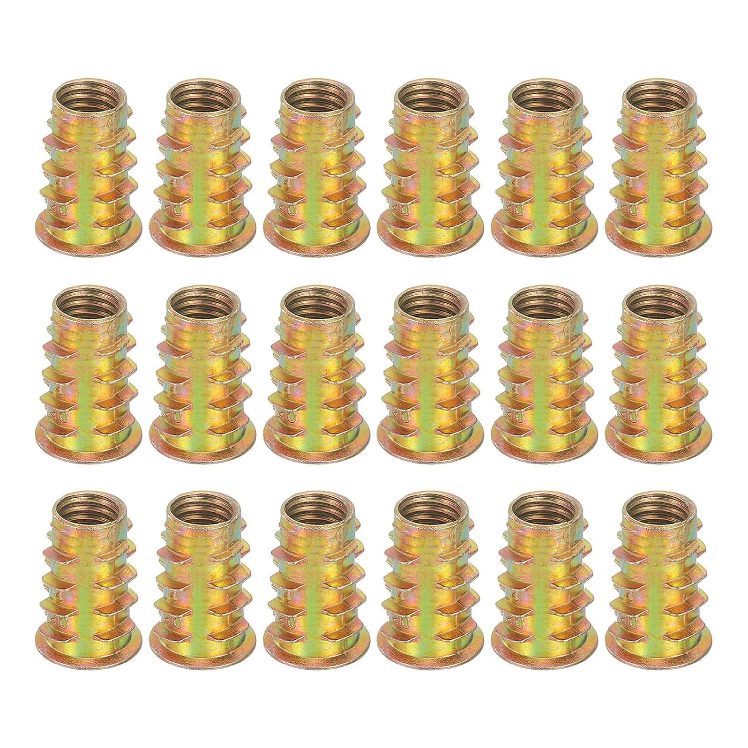 MECCANIXITY 18 Pcs Threaded Inserts for Wood, Zinc Alloy M8 Thread Inserts Nuts Hex Socket Drive Screw 20mm Length for Furniture, Cabinet, Tables and Chairs