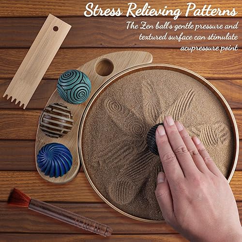 Miniatura 10 de Melonva Mini jardín zen de Navidad para escritorio de 8 x 8 pulgadas, kit de jardín zen de escritorio, decoraciones de Navidad, decoración de mesa