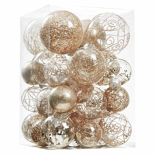 Wironlst Christmas Ball Ornaments Shatterproof Clear Large Plastic Hanging Ball