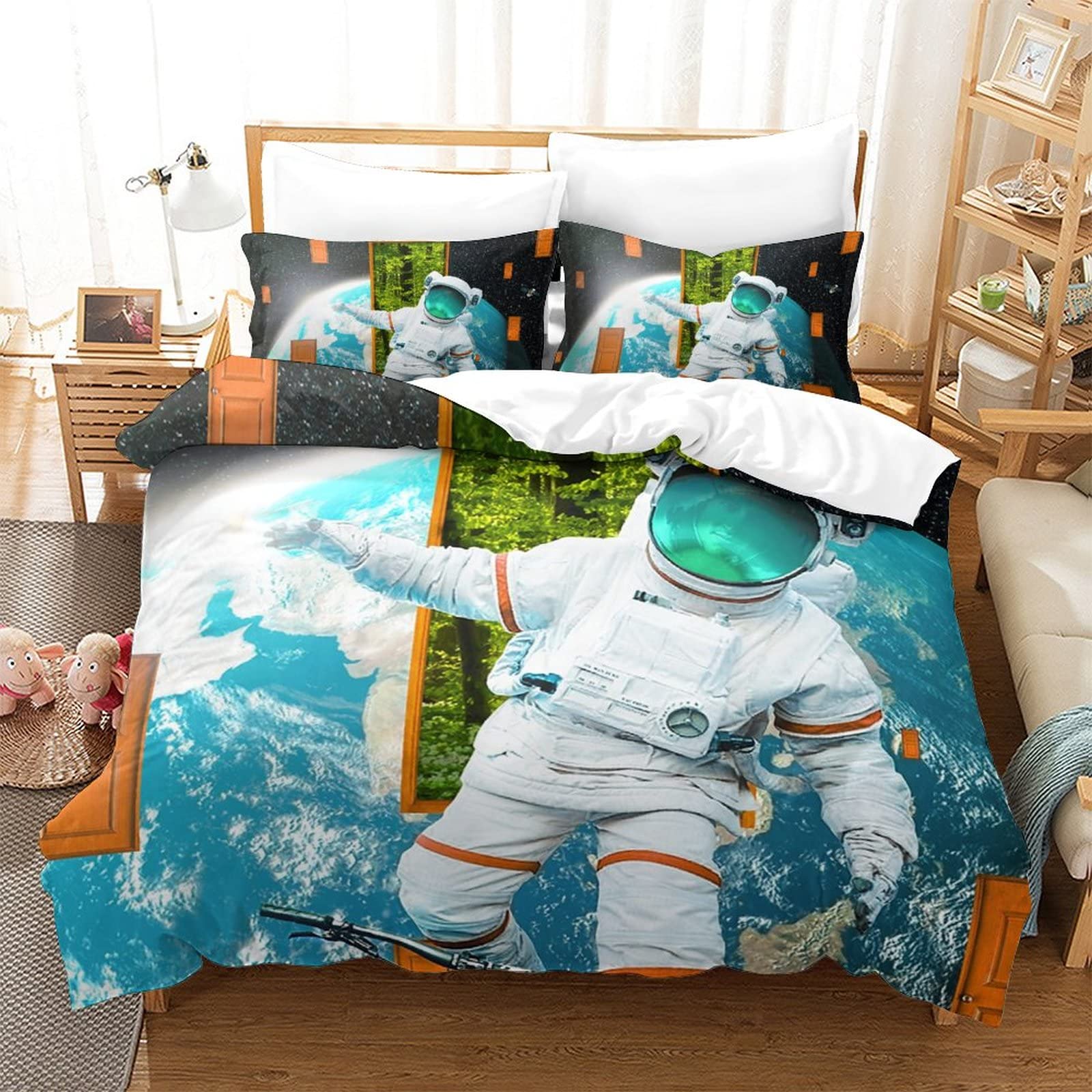 Housse de Couette Space Élégante 220x240 de Qualité Supérieure Toutes Saisons