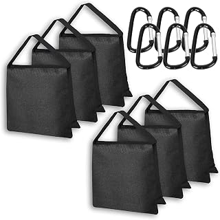 EMART 6 Pack Sand Bags,Heavy Duty Saddlebags Weight Sandbags-Black | Sand Bags without Sand,Saddlebag Design,Photography,Backdrop Stand,Light Stand,Tripod,Stage Weights,Studio,Bouncy Castle