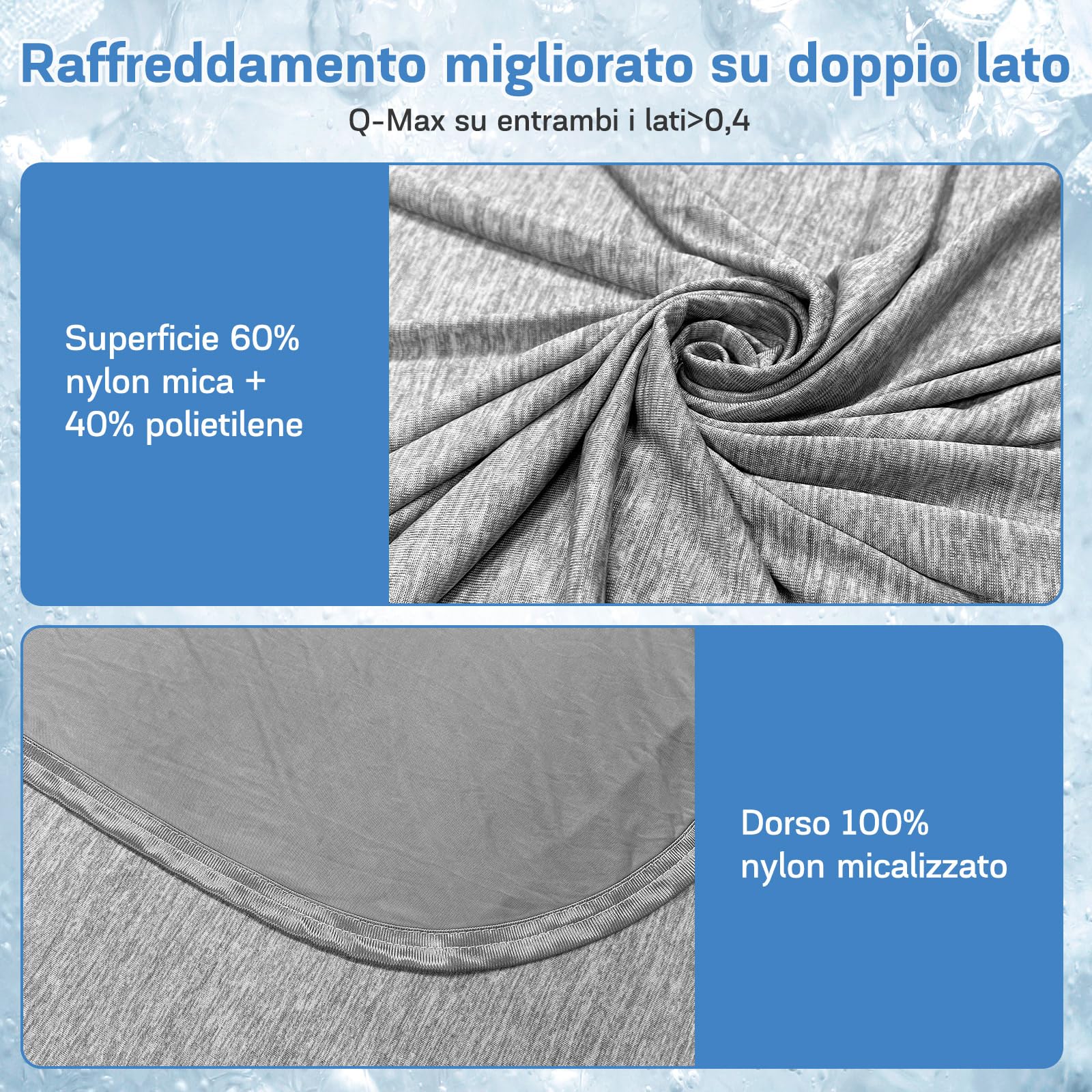 Coperte rinfrescanti per chi soffre il caldo,coperta estiva leggera da 150 * 200 cm con fibre refrigeranti Arc-Chill Q-Max>0,45,doppia faccia 2 in 1 coperta per bambini,coperta da soggiorno divano