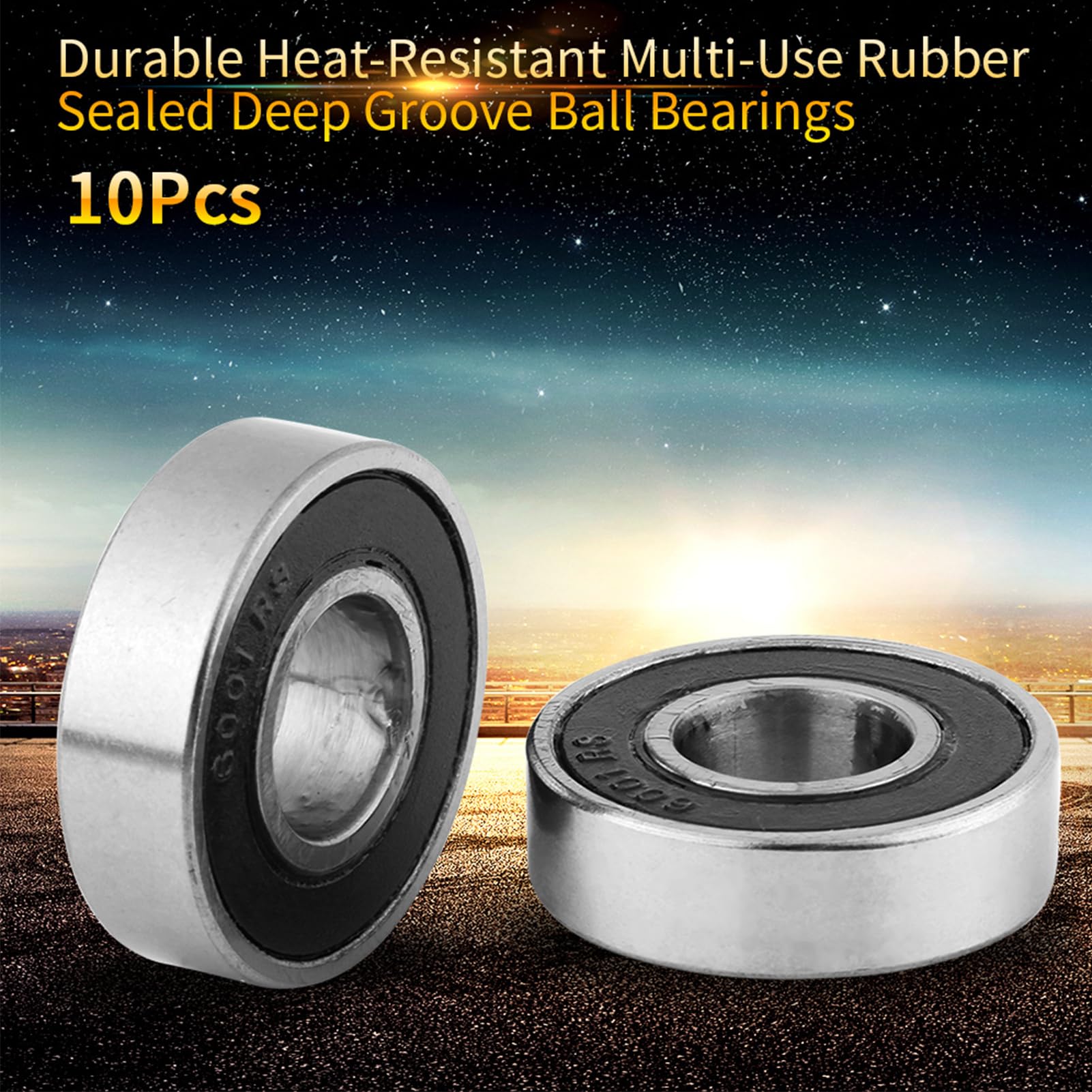 10 Pièces Roulement a Bille, 12x28x8 mm 6001-2rs Ball Bearings, Roulements de Skateboard à Rainure Profonde Scellé en Caoutchouc Convient Aux Machines Industrielles