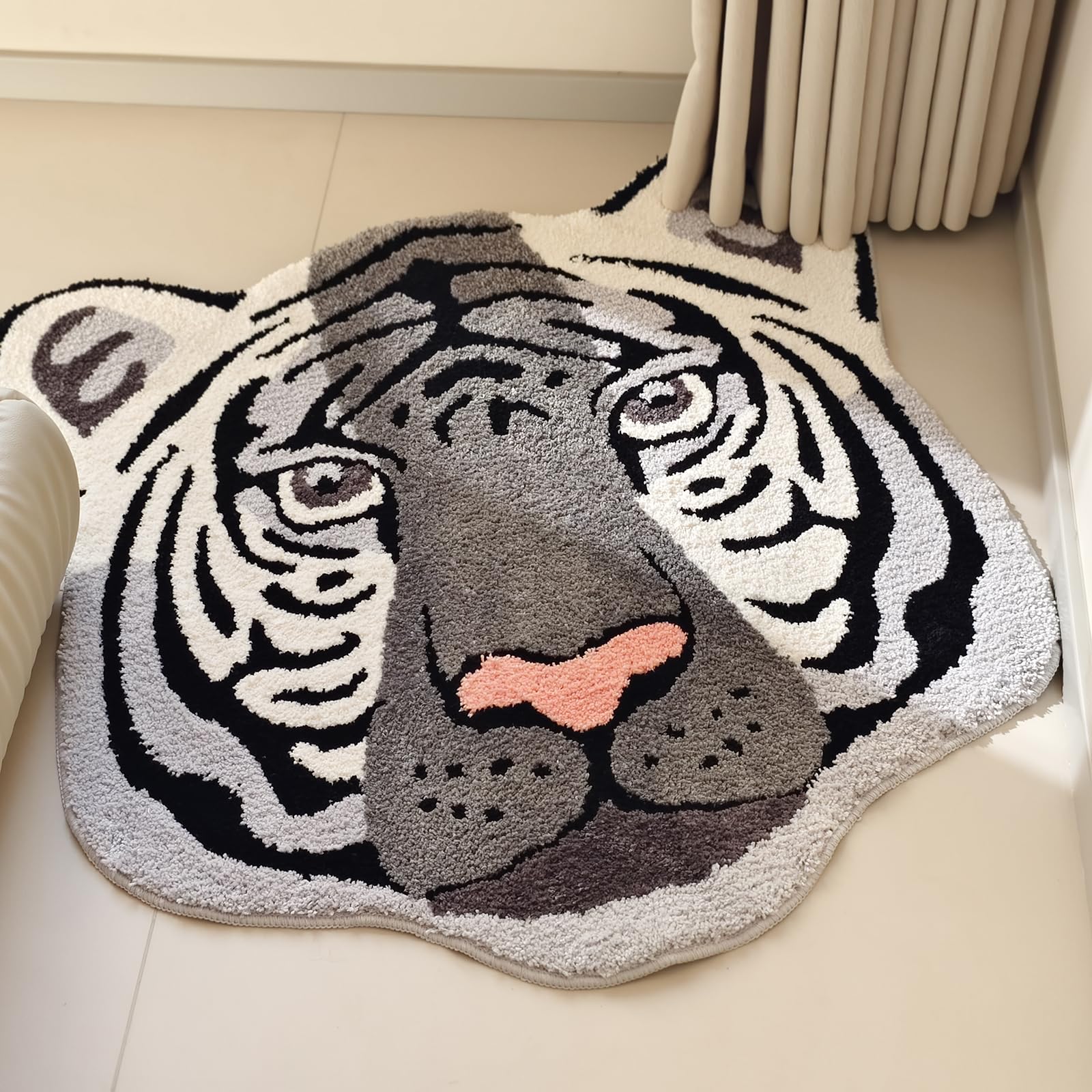 Fun tiger teppich,Kinderzimmerteppich,unregelmäßig Kinderteppich für Kinder,für Schlafzimmer Wohnzimmer Spielzimmer und Babyzimmer kinderzimmer antirutsch waschbarer Dekoration Teppiche(Eisenhaltig)